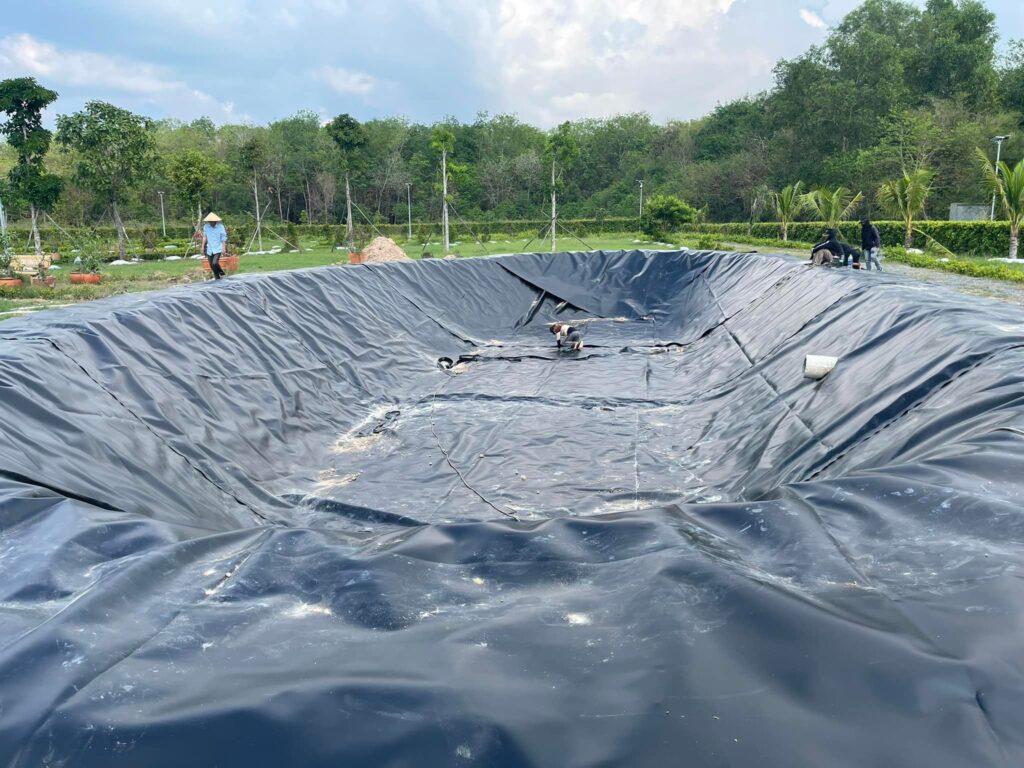 Bạt hdpe dày 0,3mm lót hồ thuỷ sản Bạt hdpe dày 0,3mm lót hồ thuỷ sản