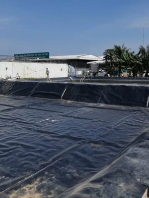Thi công lót hồ chứa nước tưới tiêu bạt HDPE